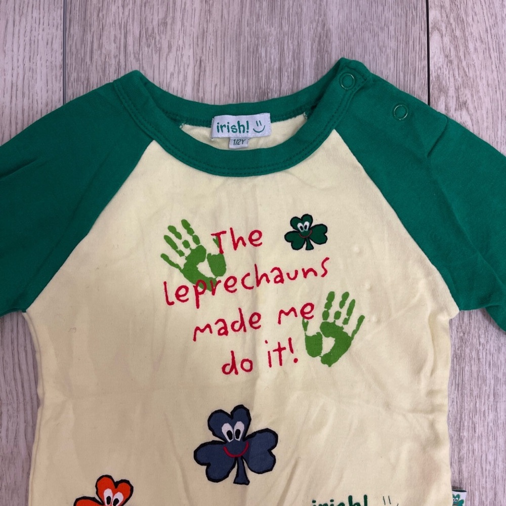 Saint Patrick's Day Shirt 1/2 Y The Leprechauns Made Me Do It! - Picture 2 of 4